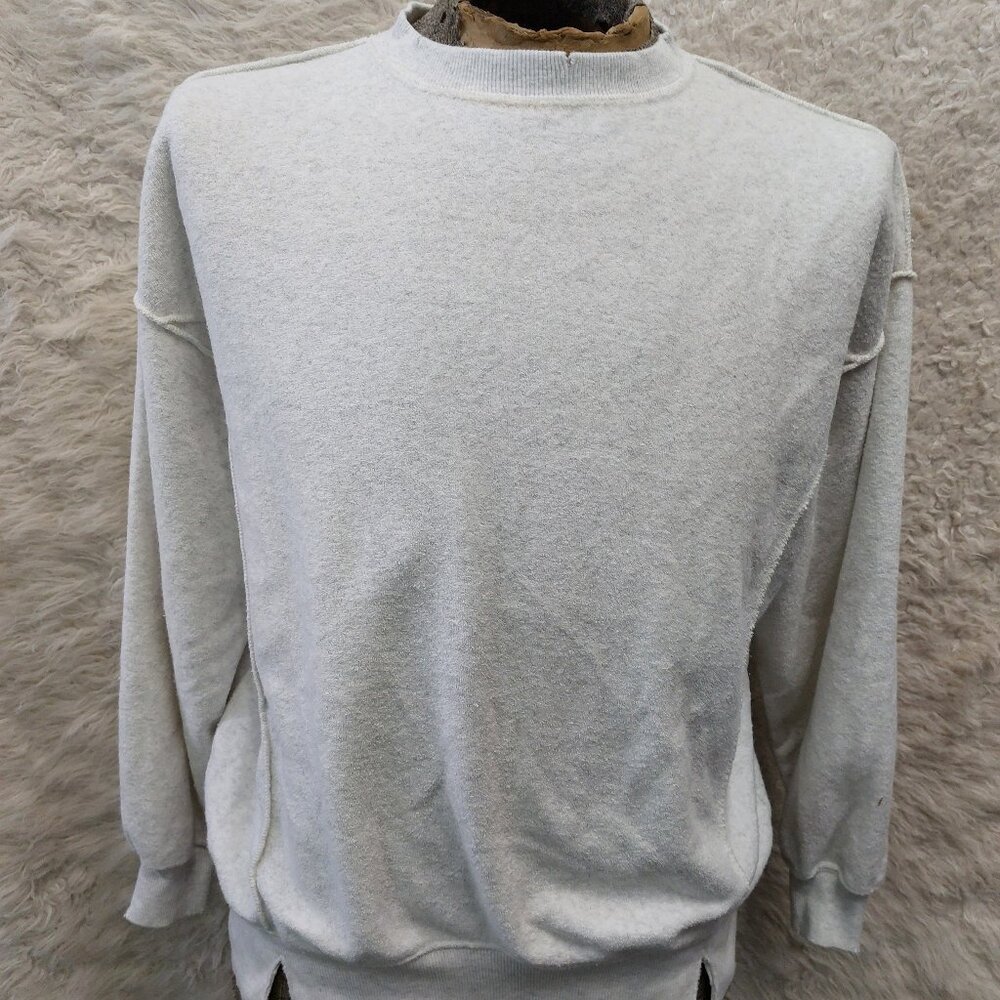 Aerie Mens Oversized White Terry Fabric Sweatshirt Size XXS